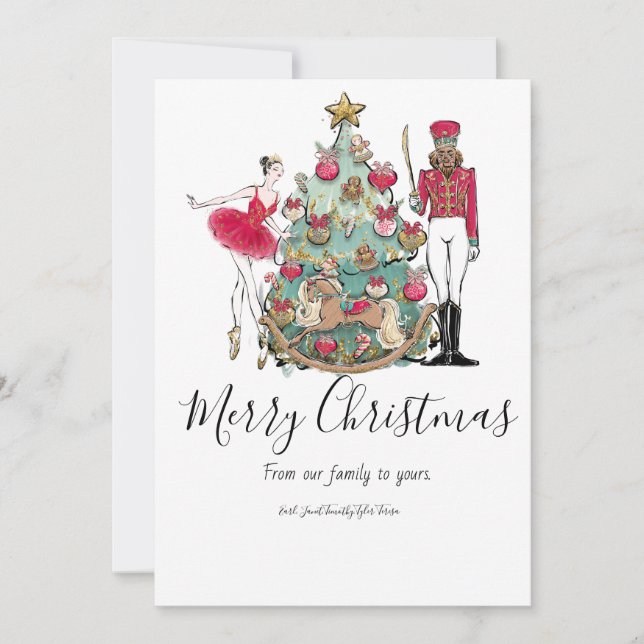 Nutcracker Ballet Dancer Holiday Card Einladung (Vorderseite)