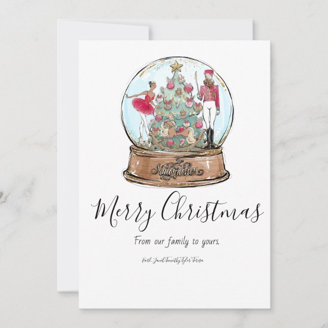 Nutcracker Ballet Dancer Holiday Card Einladung (Vorderseite)