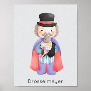 Nutcracker Ballet Drossel Meyer Pastell Weihnachte Poster