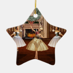 Nutcracker Ballet Frohe Weihnachts-Star-Ornament Keramik Ornament