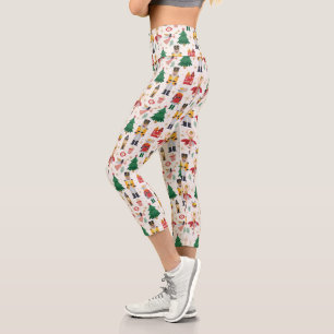 Nutcracker Ballet Holiday Pattern Capri Leggings