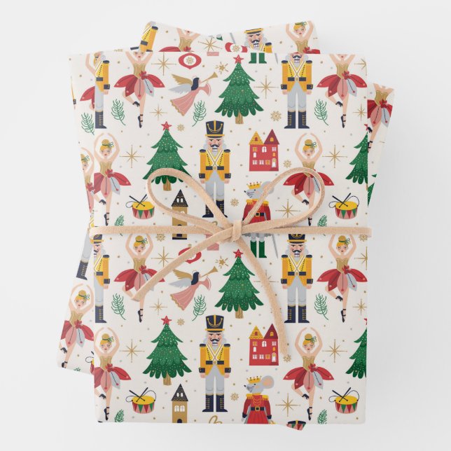 Nutcracker Ballet Holiday Pattern Geschenkpapier Set (Beispiel)