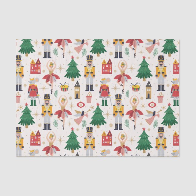 Nutcracker Ballet Holiday Pattern Seidenpapier (Vorderseite)