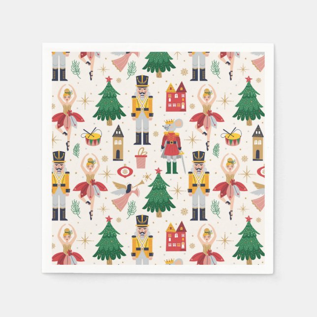 Nutcracker Ballet Holiday Pattern Serviette (Vorderseite)