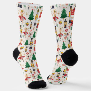 Nutcracker Ballet Holiday Pattern Socken