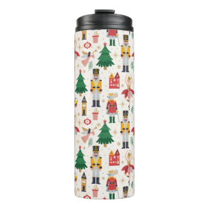 Nutcracker Ballet Holiday Pattern Thermosbecher