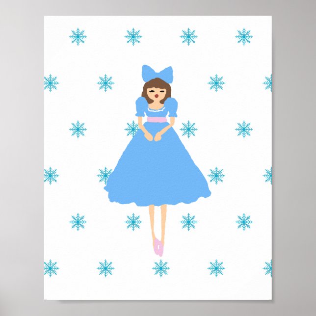 Nutcracker Ballet Illustration Clara Poster (Vorne)