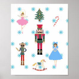 Nutcracker Ballet Illustration Snowflake Malerei Poster