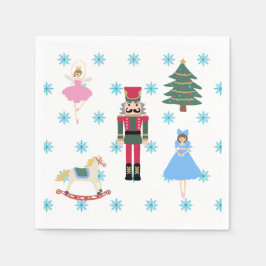 Nutcracker Ballet Illustration Snowflake Napkins Serviette