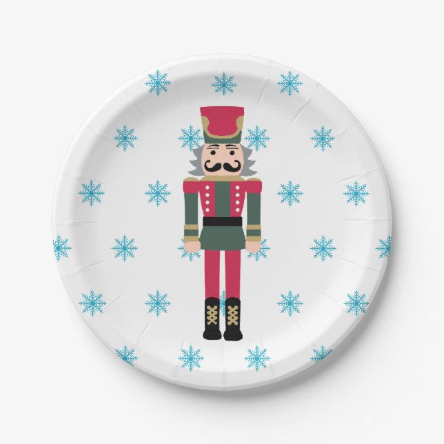 Nutcracker Ballet Illustration Snowflake Pappteller (Vorderseite)