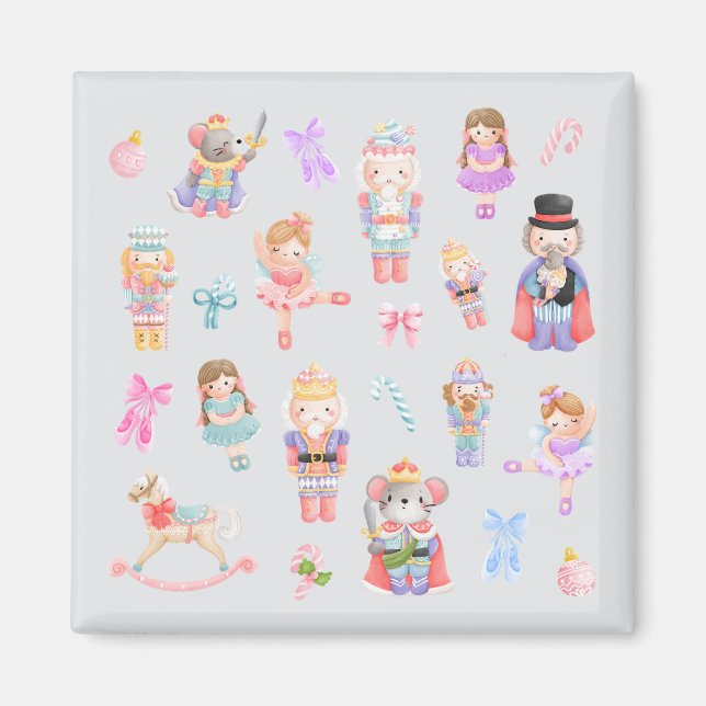 Nutcracker Ballet Pastell Weihnachten Magnet (Vorne)