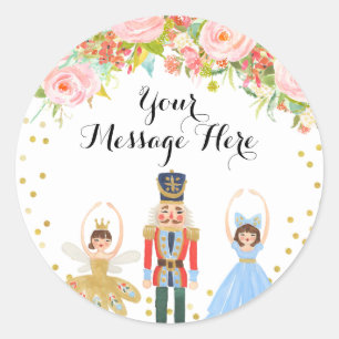 Nutcracker Ballet Pink Blume Danke Aufkleber