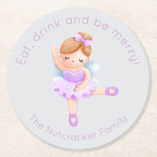 Nutcracker Ballet Sugum Plum Fairy Runder Pappuntersetzer