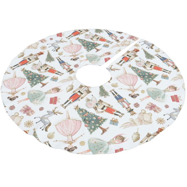 Nutcracker Ballet Weihnachten Polyester Weihnachtsbaumdecke (Schrägansicht)