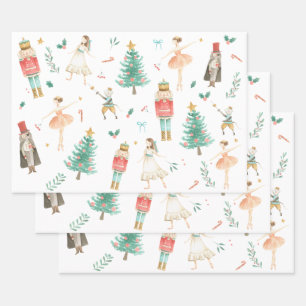 Nutcracker Ballet Weihnachtsbilder Geschenkpapier Set