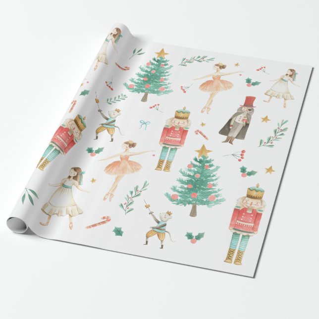 Nutcracker Ballet Weihnachtsbilder Wrapping Paper Geschenkpapier (Ungerollt)