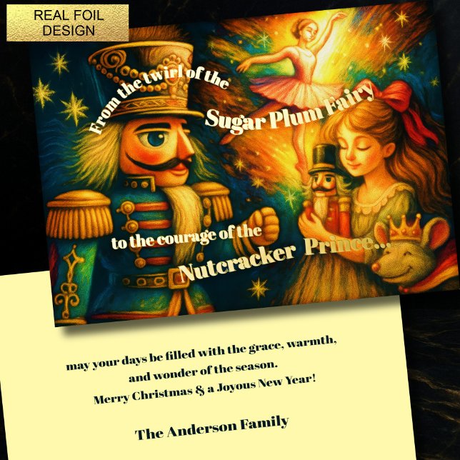 Nutcracker Ballet Weihnachtsthema Folien Feiertagskarte (Von Creator hochgeladen)