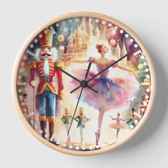 Nutcracker Ballet Weihnachtsweih Ballerina Uhr (Vorderseite)