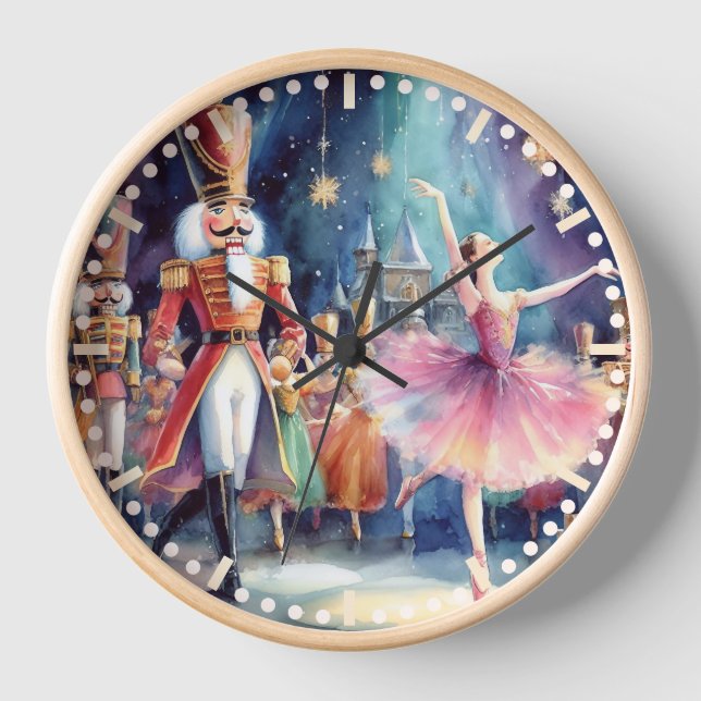 Nutcracker Ballet Weihnachtsweih Ballerina Uhr (Vorderseite)