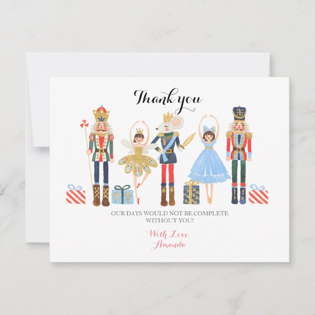 Nutcracker Ballett Farbe Danke Karte (Vorderseite)