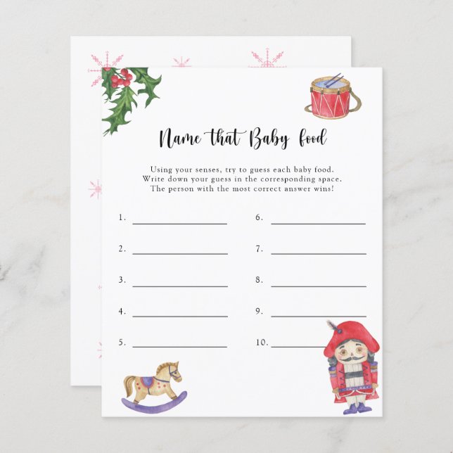 Nutcracker - Benennen Sie das Baby Food Duschgame (Vorne/Hinten)