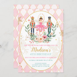 Nutcracker Birthday Girl Ballet Girl Sugl Plum Einladung