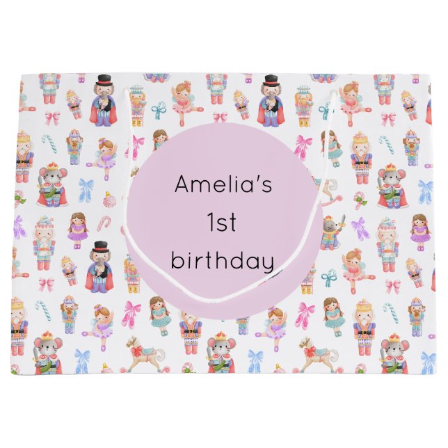 Nutcracker Birthday Große Geschenktüte (Vorderseite)