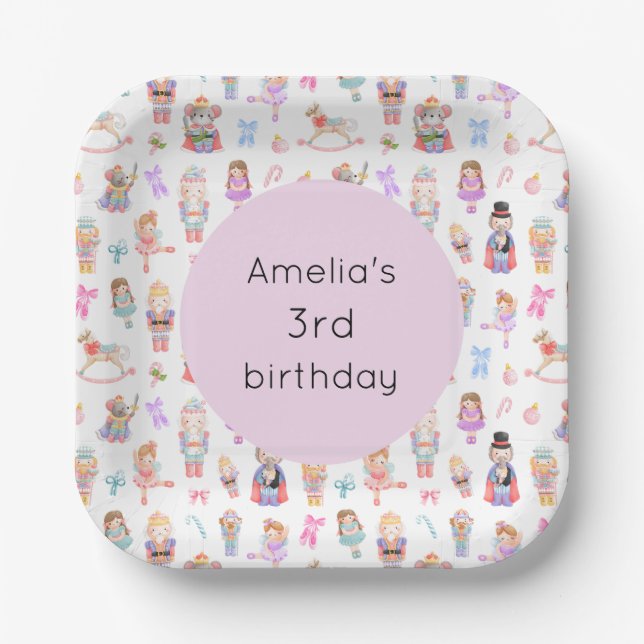 Nutcracker Birthday Pappteller (Vorderseite)