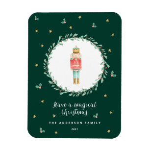Nutcracker botanische niedliche Weihnachtspostkart Magnet