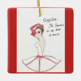 Nutcracker Candy Cane Ornament. Keramikornament