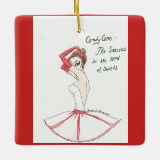 Nutcracker Candy Cane Ornament. Keramikornament