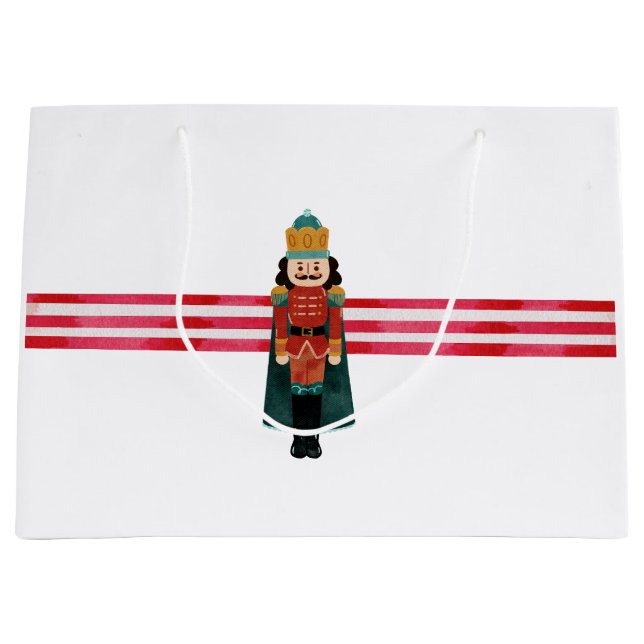 Nutcracker Candy Cane Weihnachtsgeschenktasche Große Geschenktüte (Vorderseite)