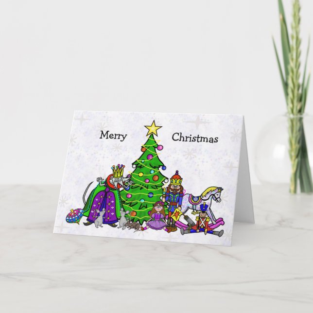 Nutcracker Characters Funny Christmas Card Karte (Vorderseite)
