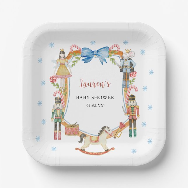 Nutcracker Christmas Baby Dusche Pappteller (Vorderseite)