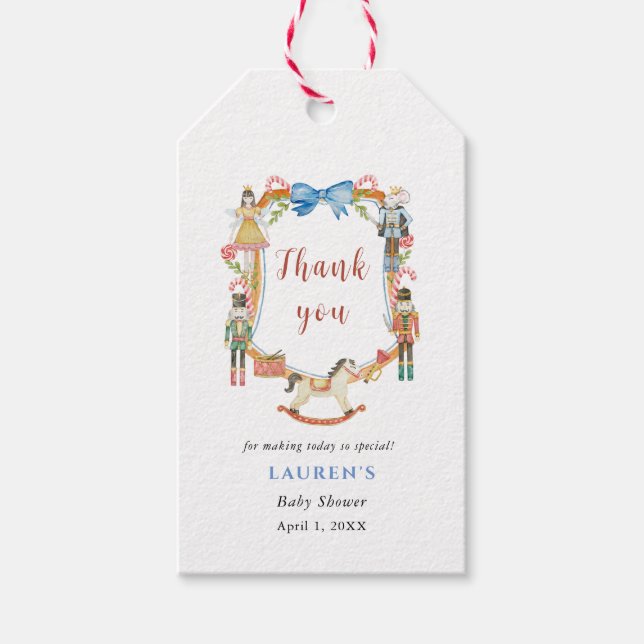 Nutcracker Christmas Baby Shooter vielen Dank Geschenkanhänger (Vorderseite)