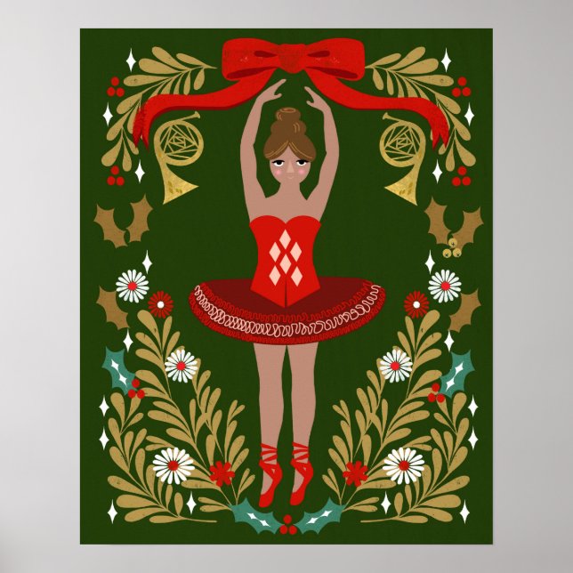 Nutcracker Christmas Ballerina Poster (Vorne)