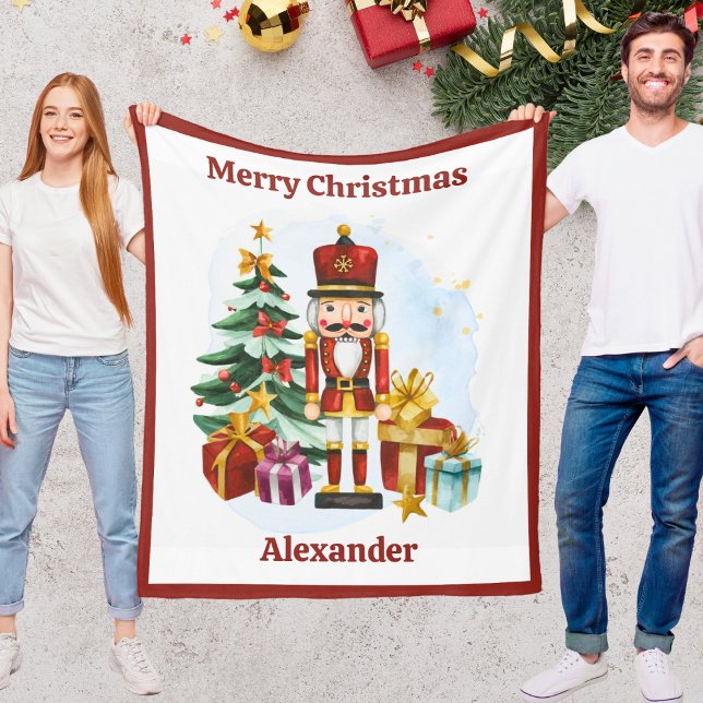 Nutcracker Christmas Blanket for Kids With Name Fleecedecke (Nutcracker Christmas Blanket for Kids With Name)