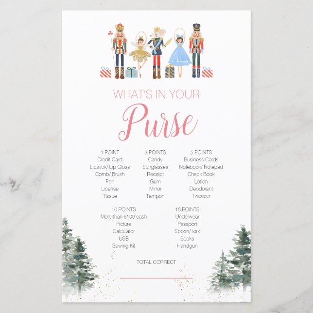 Nutcracker Christmas Brautparty Tee Purse Game (Vorderseite)