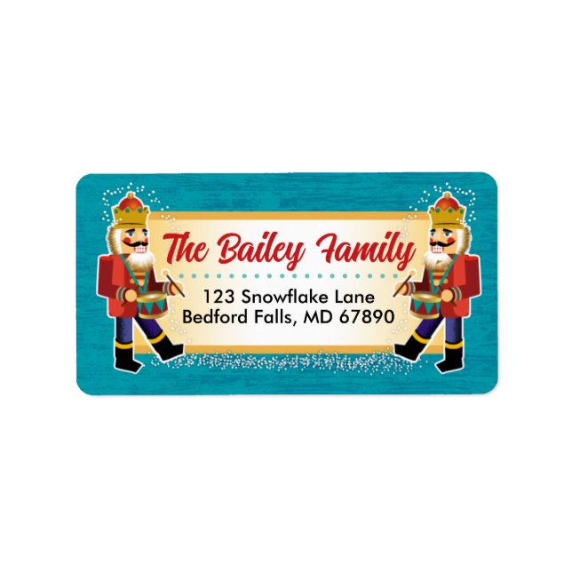 Nutcracker Christmas Card Address Labels Adressaufkleber (Vorne)