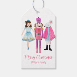 Nutcracker Christmas Floral Favor Tag Watercolor Geschenkanhänger