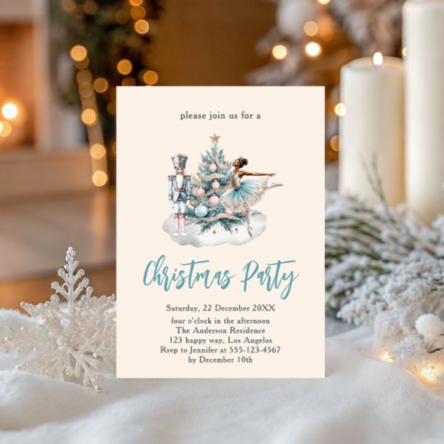 Nutcracker Christmas Party | Eleganter Beige Holid Einladung (Von Creator hochgeladen)