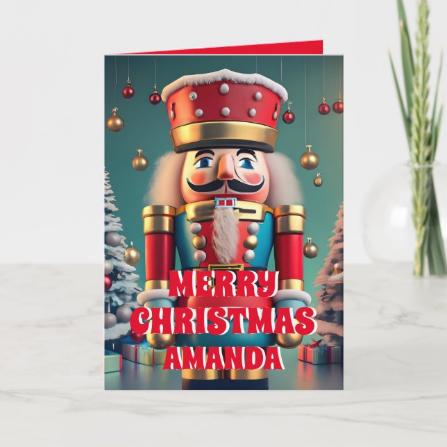 Nutcracker Christmas Personalisiert Kids Foto Feiertagskarte (Vorderseite)