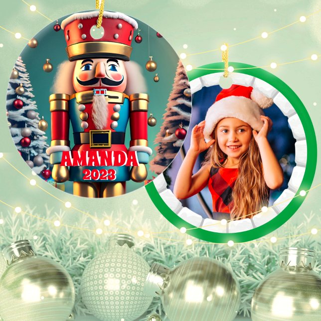 Nutcracker Christmas Personalisiert Kids Foto Keramik Ornament (Von Creator hochgeladen)