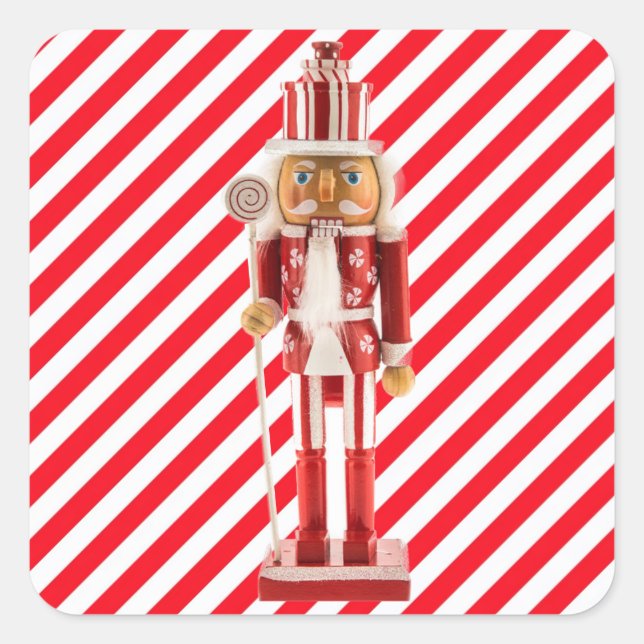 Nutcracker Christmas Personalize Umschlag Aufklebe Quadratischer Aufkleber (Vorderseite)