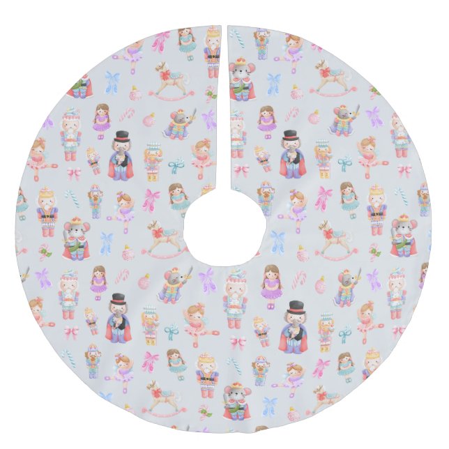 Nutcracker Christmas Polyester Weihnachtsbaumdecke (Vorderseite)