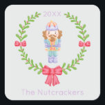 Nutcracker Christmas Quadratischer Aufkleber<br><div class="desc">Machen Sie Ihren Urlaub unvergesslich mit diesen skurrilen Nutcracker Weihnachtsaufklebern. Es ist Zeit für ein Zuckerpflaumenfest! Sie können dieses Design personalisieren,  indem Sie auf "Diese Vorlage personalisieren" klicken oder wenn Sie den Schriftart,  die Hintergrundfarben ändern oder die Designelemente anders anordnen möchten,  klicken Sie auf "Bearbeiten mit dem Entwurfswerkzeug".</div>