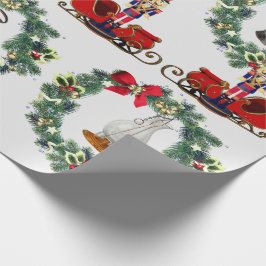 Nutcracker Christmas Sleigh Vintag Lanterns Geschenkpapier