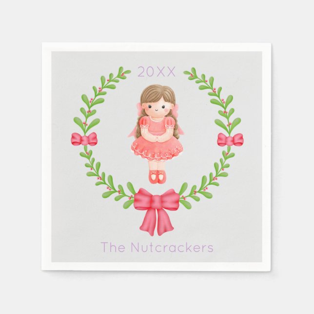 Nutcracker Clara Christmas Serviette (Vorderseite)