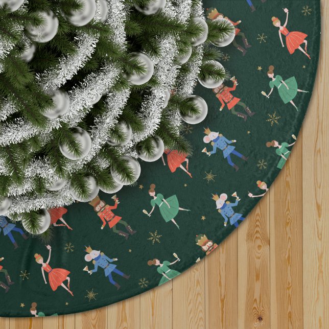 Nutcracker-Cocktailparty-Weihnachten Polyester Weihnachtsbaumdecke (Von Creator hochgeladen)