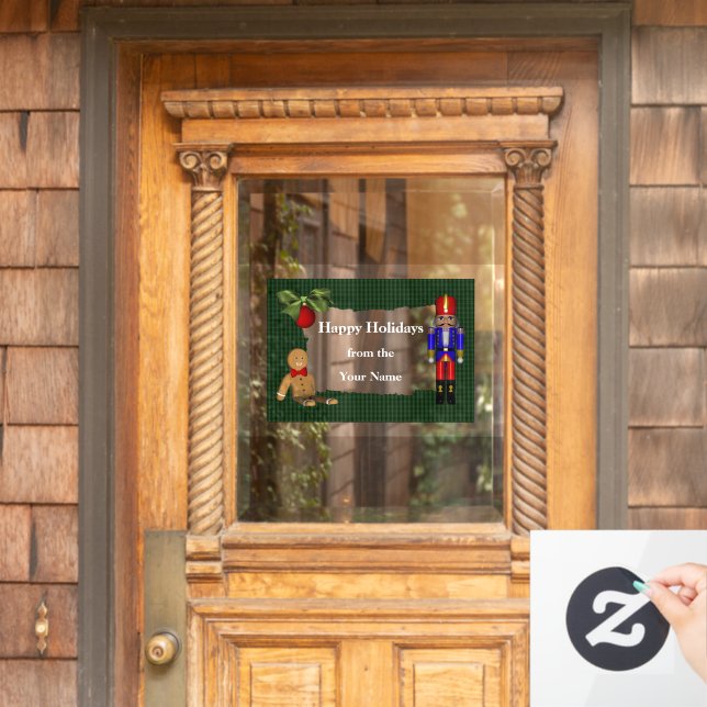 Nutcracker Cookie Weihnachtsfeiertag Personalisier Fensteraufkleber (Haustür)